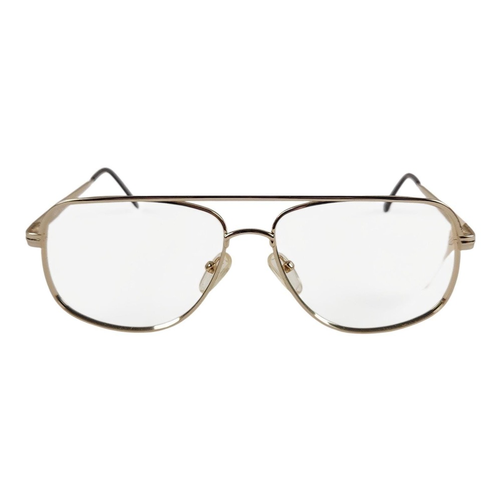 Vintage NOS Champ Aviator Eyeglasses Frames 56-20 Gold Double Bridge w/Case